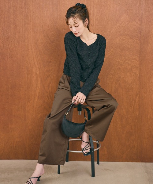 coca(coca)(コカ)の「【西山茉希様着用】ワイドタックチノパンツ(その他パンツ・レディース・ブラウン/ベージュ・L/M)」の13枚目の写真