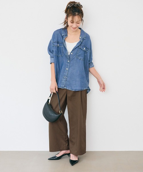coca(coca)(コカ)の「【西山茉希様着用】ワイドタックチノパンツ(その他パンツ・レディース・ブラウン/ベージュ・L/M)」の16枚目の写真