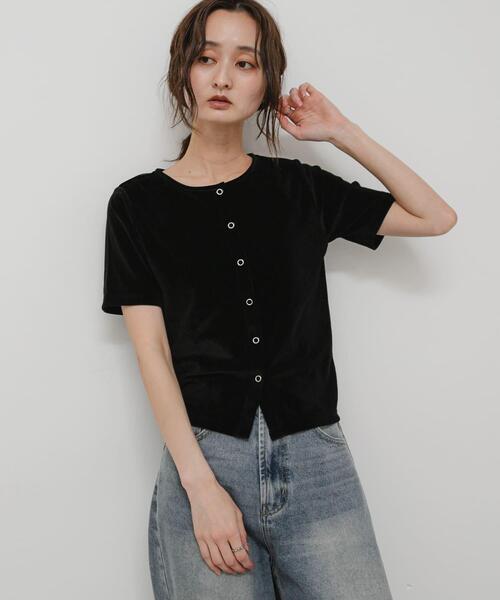 SENSE OF PLACE by URBAN RESEARCH(センスオブプレイスバイアーバンリサーチ)の「ドットボタンベロアカーディガン(カーディガン/ボレロ・レディース・アイボリー/ブラック/ブラウン・ONE)」の22枚目の写真