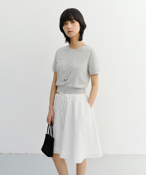 DUNST(ダンスト)の「UNISEX LINEN CREWNECK KNIT_UDSW6B128_MELANGE GREY(ニット/セーター・レディース・ライトグレー・MEDIUM/LARGE/SMALL/X-SMALL)」の1枚目の写真