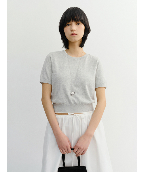DUNST(ダンスト)の「UNISEX LINEN CREWNECK KNIT_UDSW6B128_MELANGE GREY(ニット/セーター・レディース・ライトグレー・MEDIUM/LARGE/SMALL/X-SMALL)」の2枚目の写真