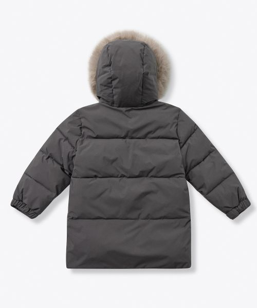 MUSINSA STANDARD KIDS（ムシンサスタンダードキッズ）の「フェイクファー フードパーカー [ディムグレー]（ブルゾン・レディース・その他・100/150/160/140/130/120/110）」の3枚目の写真
