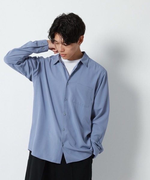 GLOBAL WORK(グローバルワーク)の「サラサマレギュラーシャツ/長袖/680676(シャツ/ブラウス・メンズ・ネイビー/チャコールグレー/ボルドー/グレイッシュブルー/グレイッシュベージュ/グレー系その他・X-LARGE/LARGE/MEDIUM/SMALL)」の5枚目の写真