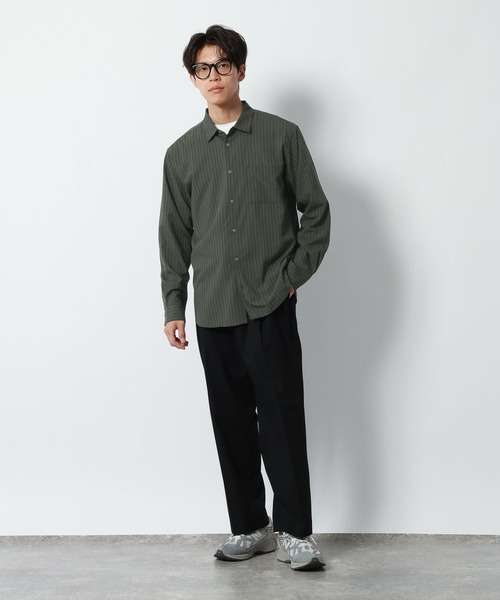 GLOBAL WORK(グローバルワーク)の「サラサマレギュラーシャツ/長袖/680676(シャツ/ブラウス・メンズ・ネイビー/チャコールグレー/ボルドー/グレイッシュブルー/グレイッシュベージュ/グレー系その他・X-LARGE/LARGE/MEDIUM/SMALL)」の9枚目の写真