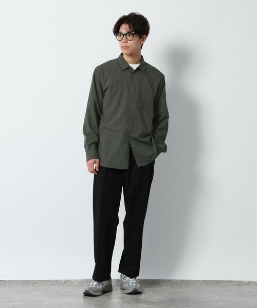 GLOBAL WORK(グローバルワーク)の「サラサマレギュラーシャツ/長袖/680676(シャツ/ブラウス・メンズ・ネイビー/チャコールグレー/ボルドー/グレイッシュブルー/グレイッシュベージュ/グレー系その他・X-LARGE/LARGE/MEDIUM/SMALL)」の10枚目の写真