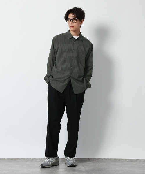 GLOBAL WORK(グローバルワーク)の「サラサマレギュラーシャツ/長袖/680676(シャツ/ブラウス・メンズ・ネイビー/チャコールグレー/ボルドー/グレイッシュブルー/グレイッシュベージュ/グレー系その他・X-LARGE/LARGE/MEDIUM/SMALL)」の11枚目の写真