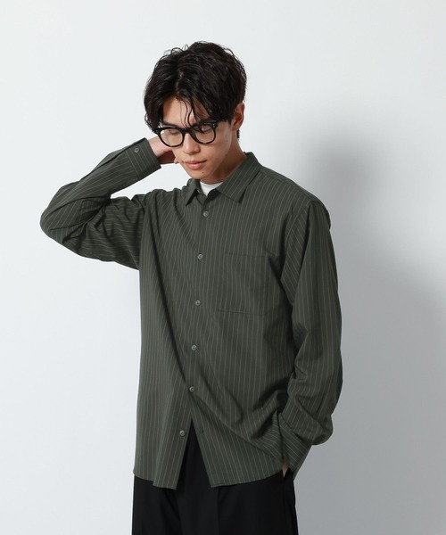 GLOBAL WORK(グローバルワーク)の「サラサマレギュラーシャツ/長袖/680676(シャツ/ブラウス・メンズ・ネイビー/チャコールグレー/ボルドー/グレイッシュブルー/グレイッシュベージュ/グレー系その他・X-LARGE/LARGE/MEDIUM/SMALL)」の14枚目の写真