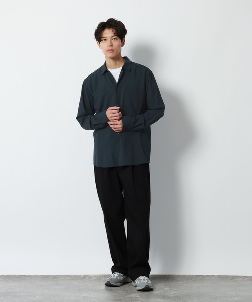 GLOBAL WORK(グローバルワーク)の「サラサマレギュラーシャツ/長袖/680676(シャツ/ブラウス・メンズ・ネイビー/チャコールグレー/ボルドー/グレイッシュブルー/グレイッシュベージュ/グレー系その他・X-LARGE/LARGE/MEDIUM/SMALL)」の21枚目の写真