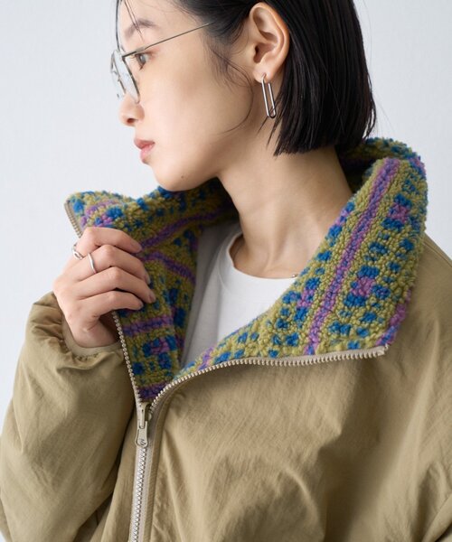 CIAOPANIC TYPY(チャオパニックティピー)の「【WEB限定】2WAYリバーシブル撥水ナイロンボアブルゾン(ブルゾン・レディース・ブラック/ベージュ/ブルー/カーキ・ONE SIZE)」の9枚目の写真