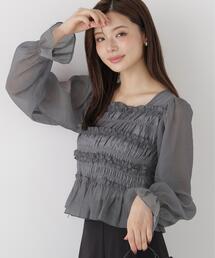 PROPORTION BODY DRESSING | <a>シャーリングフリルキャンディースリーブブラウス / 1216210906(シャツ/ブラウス)