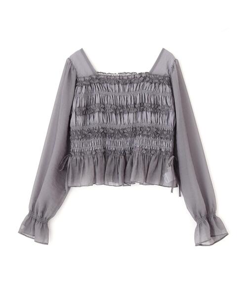 PROPORTION BODY DRESSING(プロポーションボディドレッシング)の「<a>シャーリングフリルキャンディースリーブブラウス / 1216210906(シャツ/ブラウス・レディース・ホワイト系その他/グレー/ピンク・FREE)」の9枚目の写真