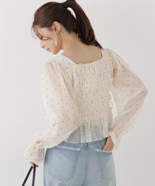 PROPORTION BODY DRESSING(プロポーションボディドレッシング)の「<a>シャーリングフリルキャンディースリーブブラウス / 1216210906(シャツ/ブラウス・レディース・ホワイト系その他/グレー/ピンク・FREE)」の13枚目の写真