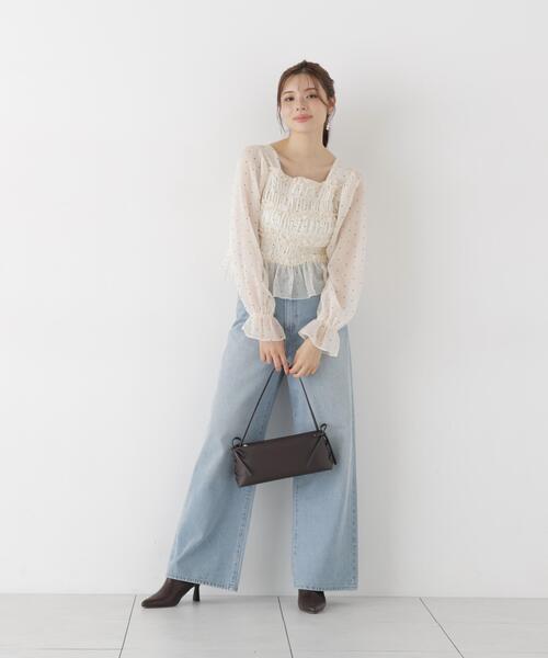 PROPORTION BODY DRESSING(プロポーションボディドレッシング)の「<a>シャーリングフリルキャンディースリーブブラウス / 1216210906(シャツ/ブラウス・レディース・ホワイト系その他/グレー/ピンク・FREE)」の14枚目の写真