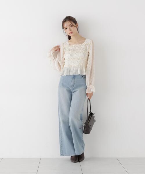 PROPORTION BODY DRESSING(プロポーションボディドレッシング)の「<a>シャーリングフリルキャンディースリーブブラウス / 1216210906(シャツ/ブラウス・レディース・ホワイト系その他/グレー/ピンク・FREE)」の16枚目の写真
