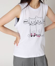 BLACK SCORE | BLACK SCORE / MIU MIU CATS TANK(ブラックスコア ミウミウキャットタンクトップ)(Tシャツ/カットソー)