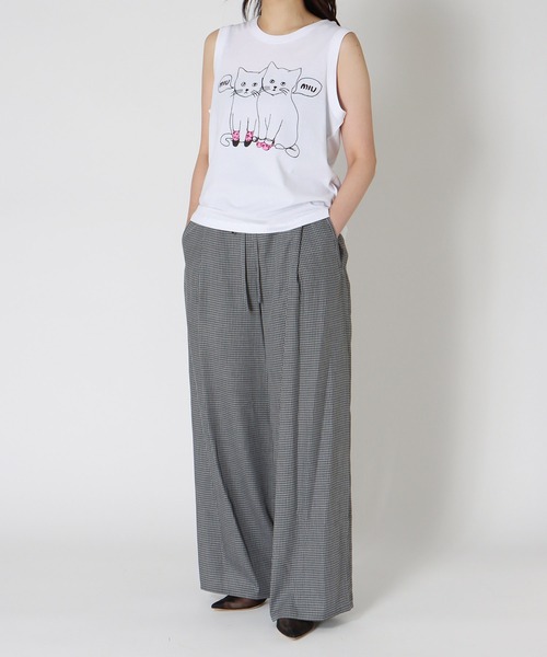 BLACK SCORE(ブラックスコア)の「BLACK SCORE / MIU MIU CATS TANK(ブラックスコア ミウミウキャットタンクトップ)(Tシャツ/カットソー・レディース・ホワイト・36)」の2枚目の写真
