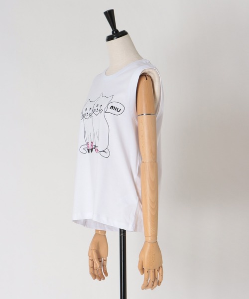 BLACK SCORE(ブラックスコア)の「BLACK SCORE / MIU MIU CATS TANK(ブラックスコア ミウミウキャットタンクトップ)(Tシャツ/カットソー・レディース・ホワイト・36)」の6枚目の写真