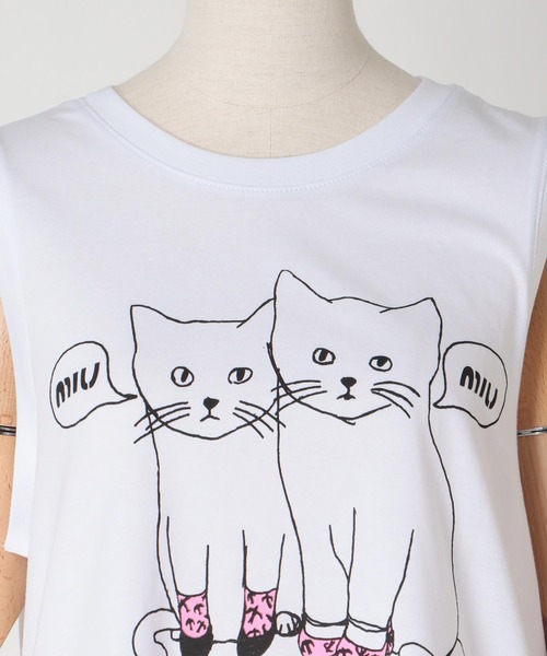 BLACK SCORE(ブラックスコア)の「BLACK SCORE / MIU MIU CATS TANK(ブラックスコア ミウミウキャットタンクトップ)(Tシャツ/カットソー・レディース・ホワイト・36)」の8枚目の写真