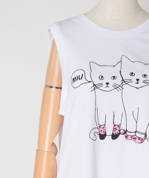 BLACK SCORE(ブラックスコア)の「BLACK SCORE / MIU MIU CATS TANK(ブラックスコア ミウミウキャットタンクトップ)(Tシャツ/カットソー・レディース・ホワイト・36)」の9枚目の写真