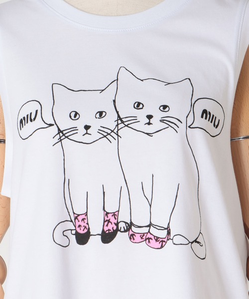 BLACK SCORE(ブラックスコア)の「BLACK SCORE / MIU MIU CATS TANK(ブラックスコア ミウミウキャットタンクトップ)(Tシャツ/カットソー・レディース・ホワイト・36)」の10枚目の写真