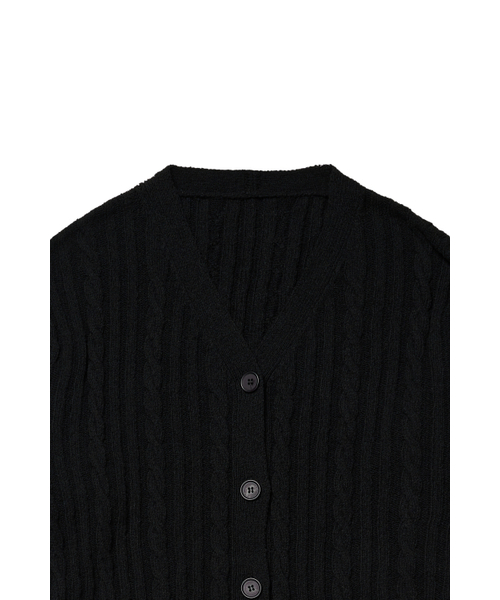 DEINET(ダイニット)の「DEINET CABLE CARDIGAN IN BLACK(カーディガン/ボレロ・レディース・その他・FREE)」の4枚目の写真