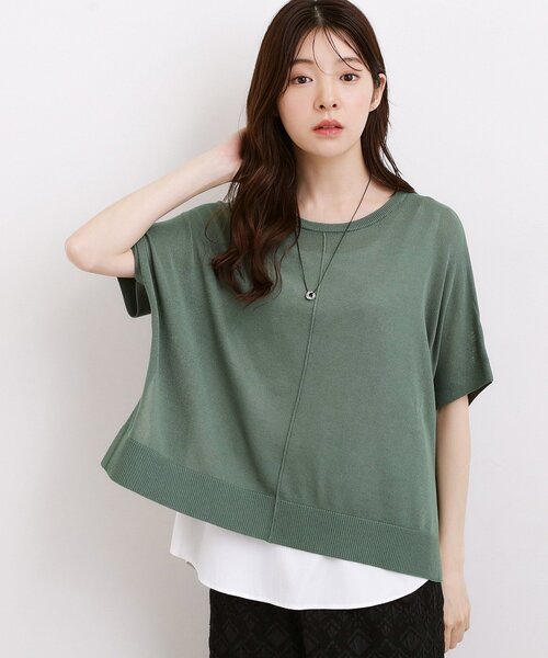 grove(グローブ)の「【体系カバー◎】ニット×インナーシャツタンクSET(その他トップス・レディース・ブラック/グレー/グリーン・02/04/03/01/05)」の3枚目の写真