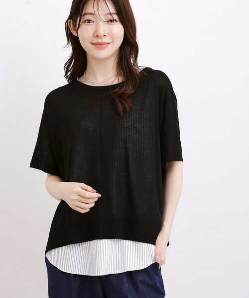grove(グローブ)の「【体系カバー◎】ニット×インナーシャツタンクSET(その他トップス・レディース・ブラック/グレー/グリーン・02/04/03/01/05)」の2枚目の写真