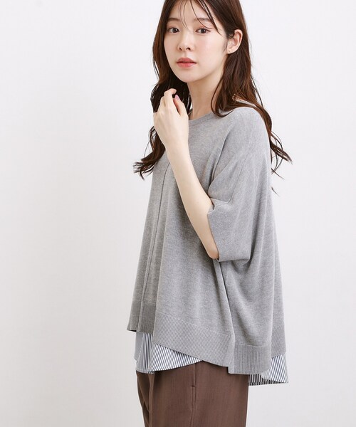 grove(グローブ)の「【体系カバー◎】ニット×インナーシャツタンクSET(その他トップス・レディース・ブラック/グレー/グリーン・02/04/03/01/05)」の5枚目の写真