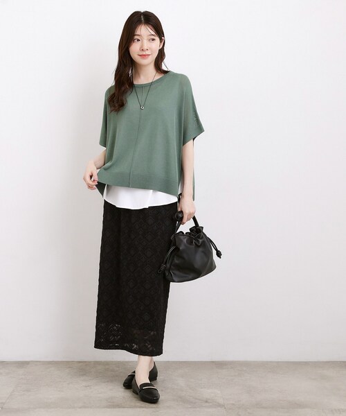 grove(グローブ)の「【体系カバー◎】ニット×インナーシャツタンクSET(その他トップス・レディース・ブラック/グレー/グリーン・02/04/03/01/05)」の19枚目の写真