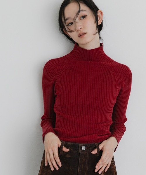 SENSE OF PLACE by URBAN RESEARCH(センスオブプレイスバイアーバンリサーチ)の「抗ピルストレッチリブハイネックセーター(ニット/セーター・レディース・ブルー/グリーン/アイボリー/イエロー/グレー/レッド/ネイビー/ブラウン/ベージュ/ブラック・ONE/S)」の10枚目の写真