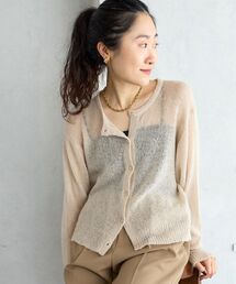 シアーモヘヤクルーネックカーデ
