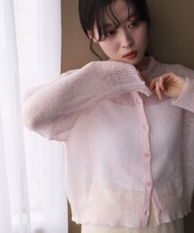 シアーモヘヤクルーネックカーデ