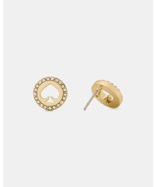 kate spade new york（ケイトスペード ニューヨーク）の「スポット ザ スペード パヴェ ヘイロー ピアス（ピアス（両耳用）・レディース・ベージュ・ONESIZE）」の3枚目の写真