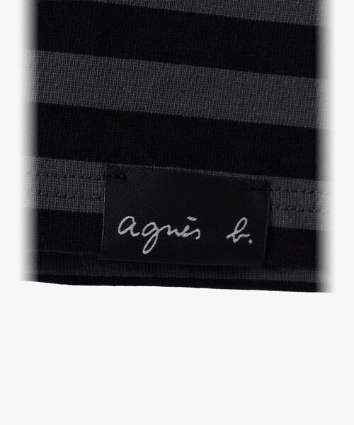 agnes b.(アニエスベー)の「メンズ 細ボーダー コットン 長袖 Tシャツ(Tシャツ/カットソー・メンズ・グレー系その他・1/2/3)」の5枚目の写真