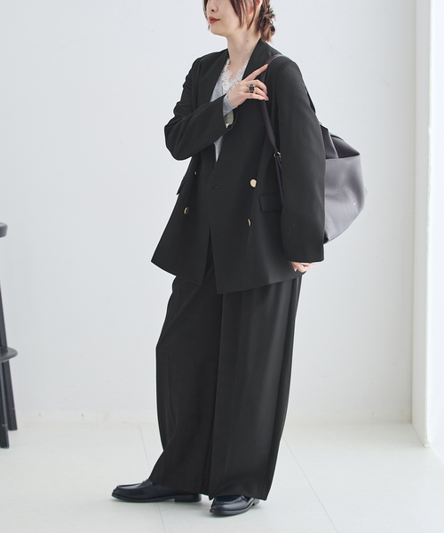 journal standard L'essage（ジャーナルスタンダードレサージュ）の「ヴィスポリギャバノーカラージャケット（ノーカラージャケット・レディース・ブラック・38/36）」の19枚目の写真