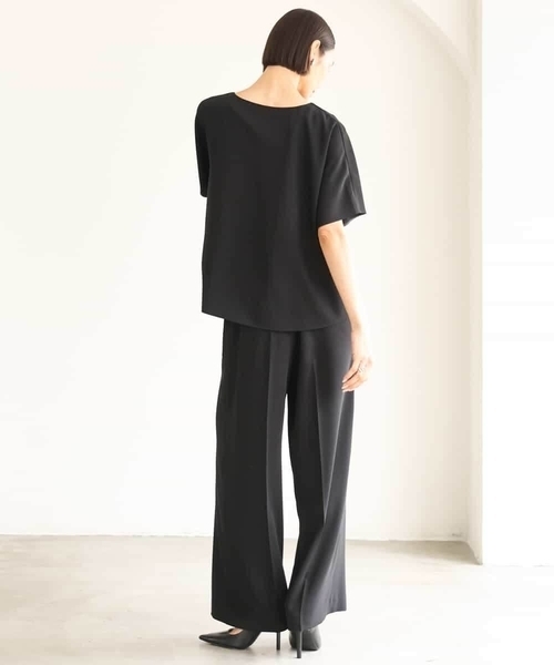 MICHEL KLEIN（ミッシェル・クラン）の「[セットアップ対応]Vネックフレアブラウス（シャツ/ブラウス・レディース・ブラック・38）」の15枚目の写真