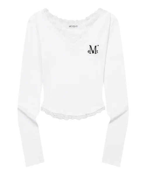 MUCENT(ムセント)の「MUCENT/SUNNIORレーストップス(Tシャツ/カットソー・レディース・ホワイト/グレー/ネイビー/ブラック・FREE)」の10枚目の写真