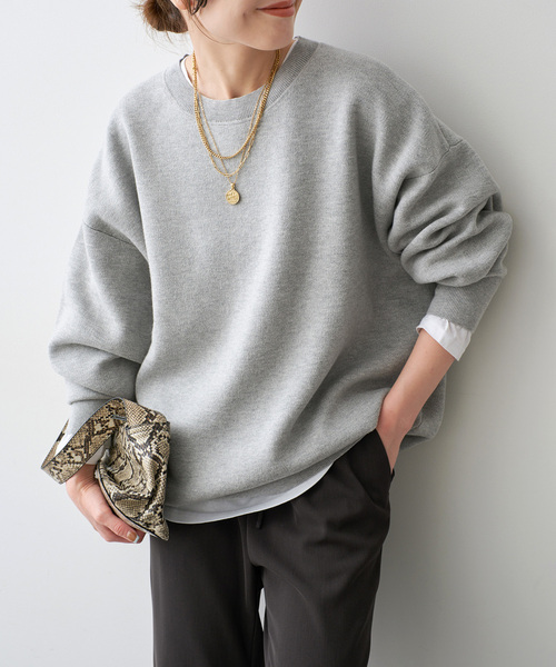 Spick & Span(スピックアンドスパン)の「《一部店舗+WEB限定 / 追加》2枚SET ルーズニット&カット(ニット/セーター・レディース・ブラウン/ライトグレー/ブラック/グリーン・FREE)」の2枚目の写真