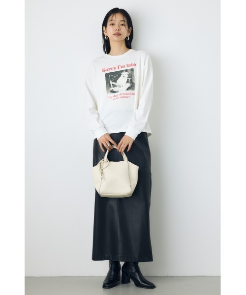 AZUL by moussy(アズールバイマウジー)の「2WAY ボールチェーンミニトートバッグ ハンドバッグ ショルダーバッグ 斜め掛け・肩掛けOK!ショルダーストラップ付き(ショルダーバッグ・レディース・グレー/ブラック/アイボリー・FREE)」の7枚目の写真