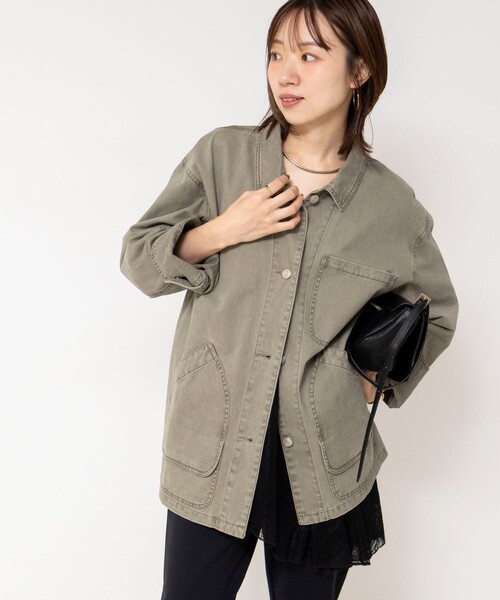 NOLLEY’S(ノーリーズ)の「【WEB限定】ウォッシャブルケミカルウォッシュカバーオール(ブルゾン・レディース・カーキ・FREE)」の7枚目の写真