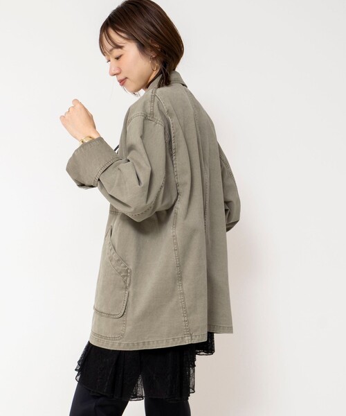 NOLLEY’S(ノーリーズ)の「【WEB限定】ウォッシャブルケミカルウォッシュカバーオール(ブルゾン・レディース・カーキ・FREE)」の8枚目の写真