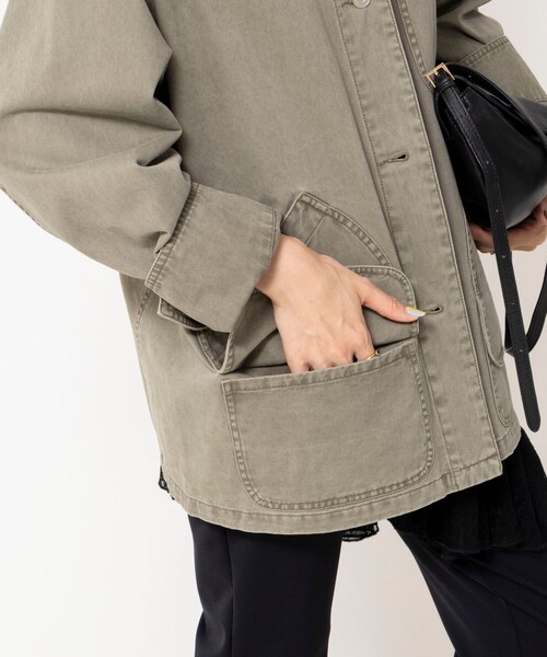 NOLLEY’S(ノーリーズ)の「【WEB限定】ウォッシャブルケミカルウォッシュカバーオール(ブルゾン・レディース・カーキ・FREE)」の14枚目の写真