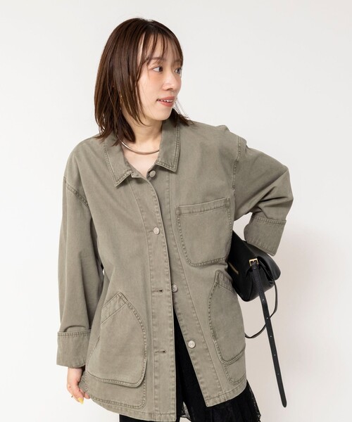 NOLLEY’S(ノーリーズ)の「【WEB限定】ウォッシャブルケミカルウォッシュカバーオール(ブルゾン・レディース・カーキ・FREE)」の15枚目の写真