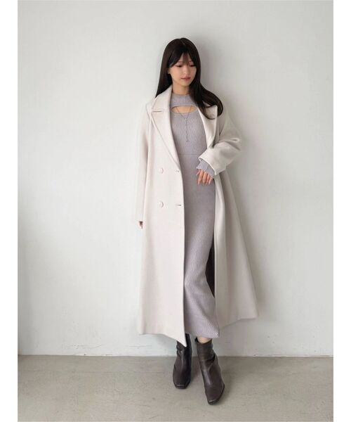 MERCURYDUO(マーキュリーデュオ)の「チェーン付カットアウトラメニットワンピース(ワンピース・レディース・ライム/ブラック/ラベンダー・FREE)」の20枚目の写真