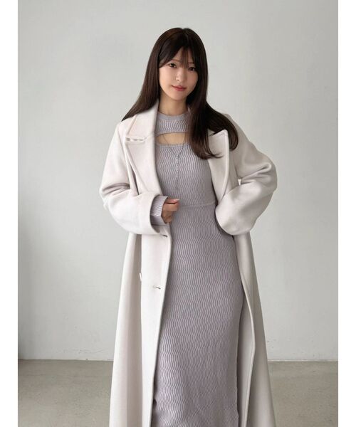 MERCURYDUO(マーキュリーデュオ)の「チェーン付カットアウトラメニットワンピース(ワンピース・レディース・ライム/ブラック/ラベンダー・FREE)」の21枚目の写真
