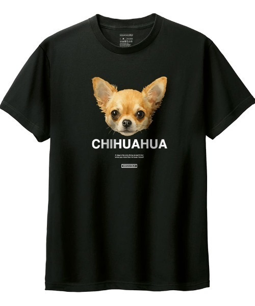 Moftique(モフティック)の「Moftique(モフティック) 半袖Tシャツ チワワ 犬 アニマル プリント 5.6オンス トップス カットソー メンズ ユニセックス(Tシャツ/カットソー・メンズ・ホワイト/ブラック・S/M/L/XL/XS)」の2枚目の写真