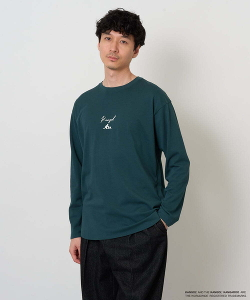 a.v.v(アーヴェヴェ)の「KANGOLスクエアプリントロングシルエットカットソー(Tシャツ/カットソー・メンズ・ホワイト/グリーン・48/46)」の2枚目の写真