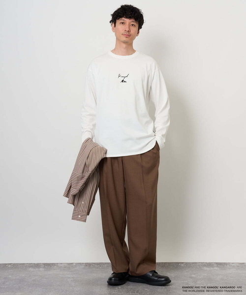 a.v.v(アーヴェヴェ)の「KANGOLスクエアプリントロングシルエットカットソー(Tシャツ/カットソー・メンズ・ホワイト/グリーン・48/46)」の3枚目の写真