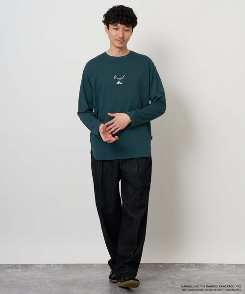 a.v.v(アーヴェヴェ)の「KANGOLスクエアプリントロングシルエットカットソー(Tシャツ/カットソー・メンズ・ホワイト/グリーン・48/46)」の5枚目の写真