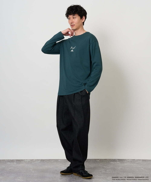 a.v.v(アーヴェヴェ)の「KANGOLスクエアプリントロングシルエットカットソー(Tシャツ/カットソー・メンズ・ホワイト/グリーン・48/46)」の6枚目の写真